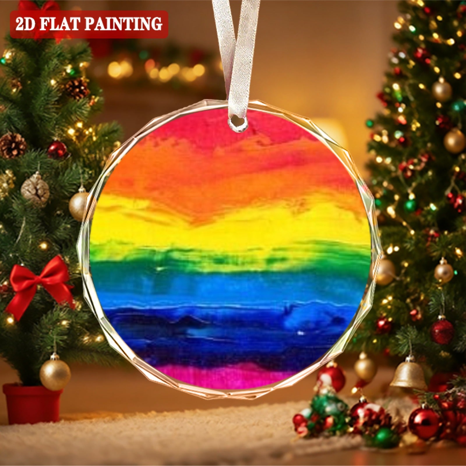 8 cm Round Crystal Glass Ornament