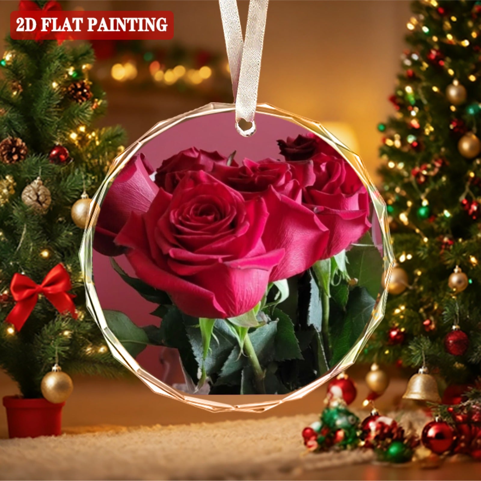8 cm Round Crystal Glass Ornament