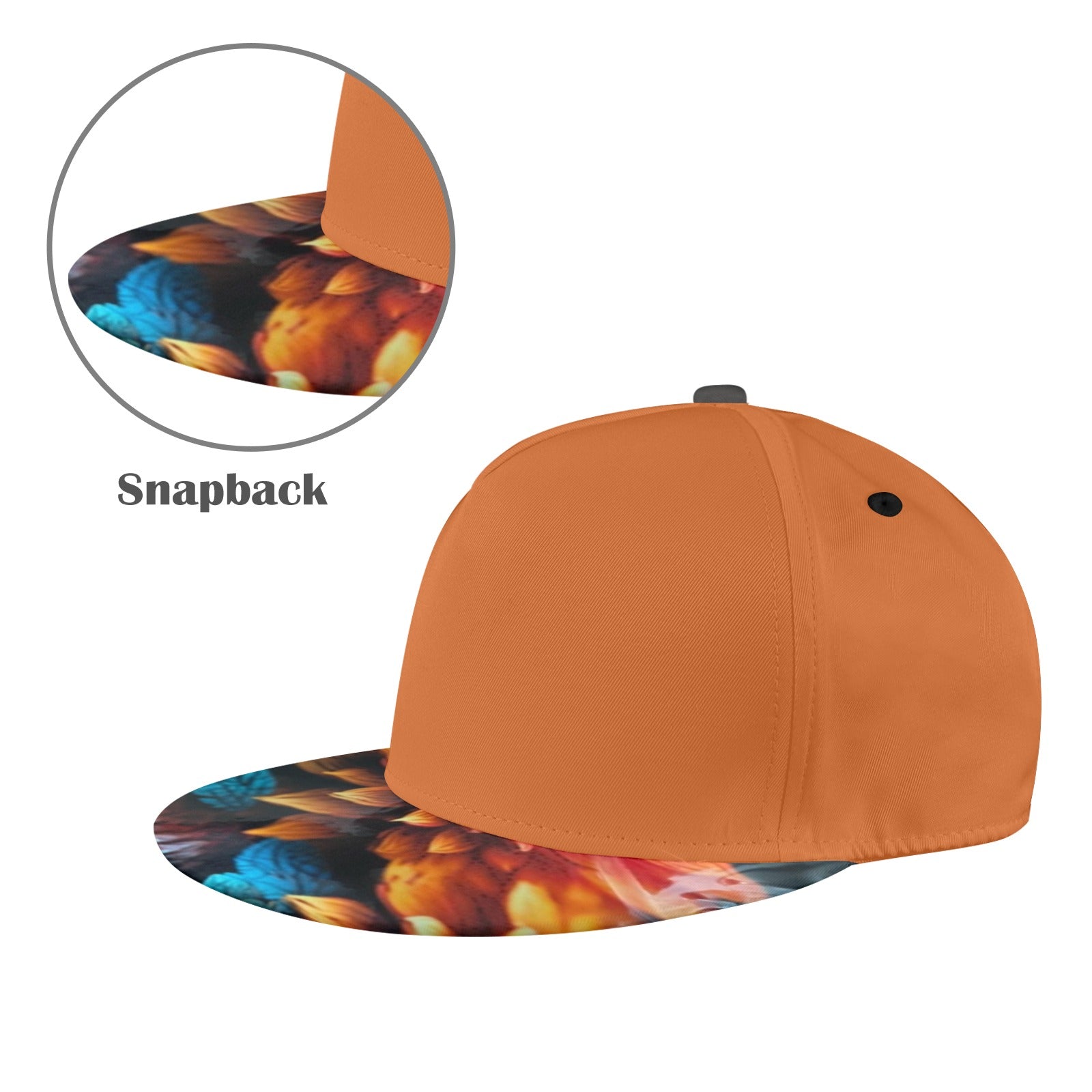 Hat orange floral snapback