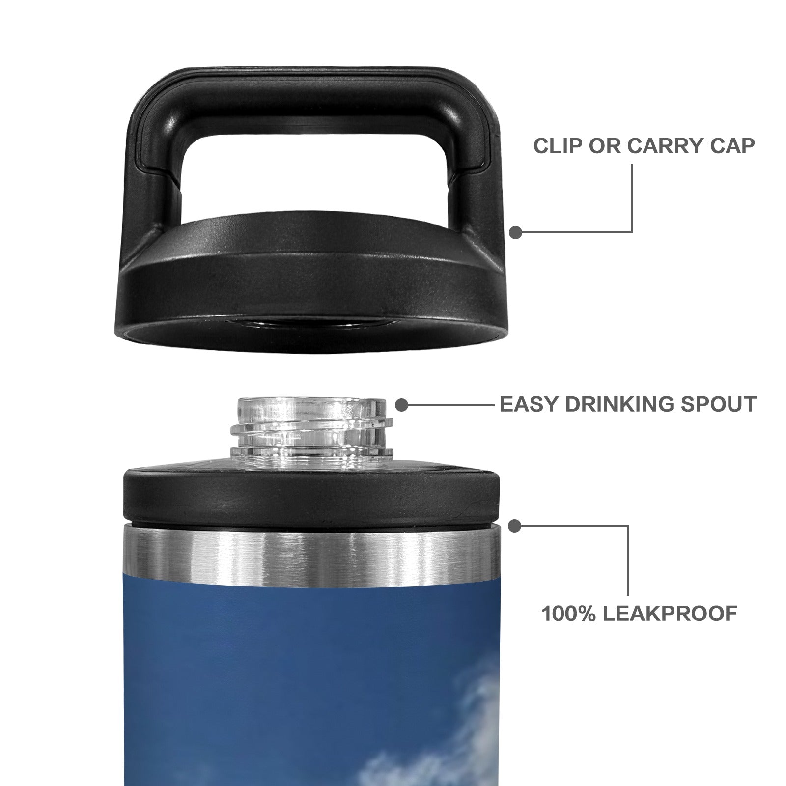 Tumbler 600ml Insulated Water Bottle with Chug Cap