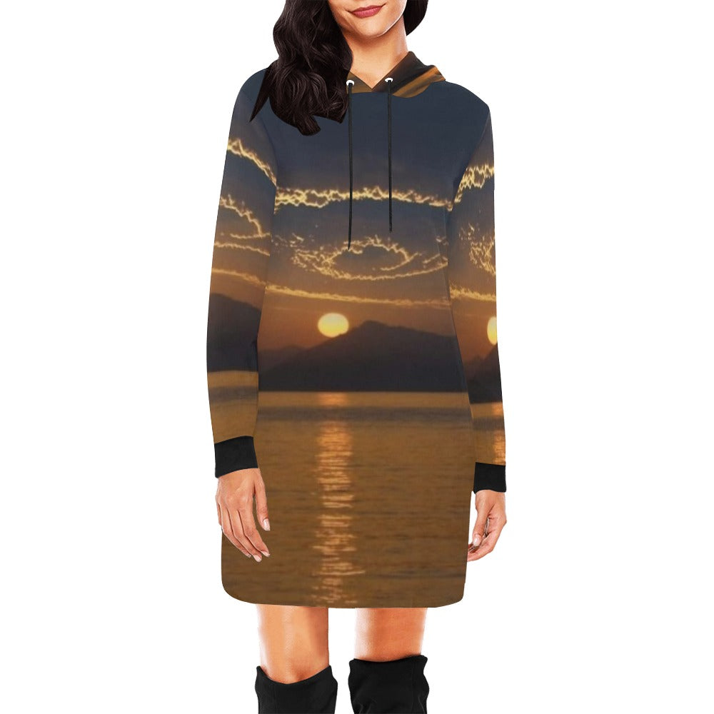 Dress All Over Print Hoodie Mini Dress (Model H27)