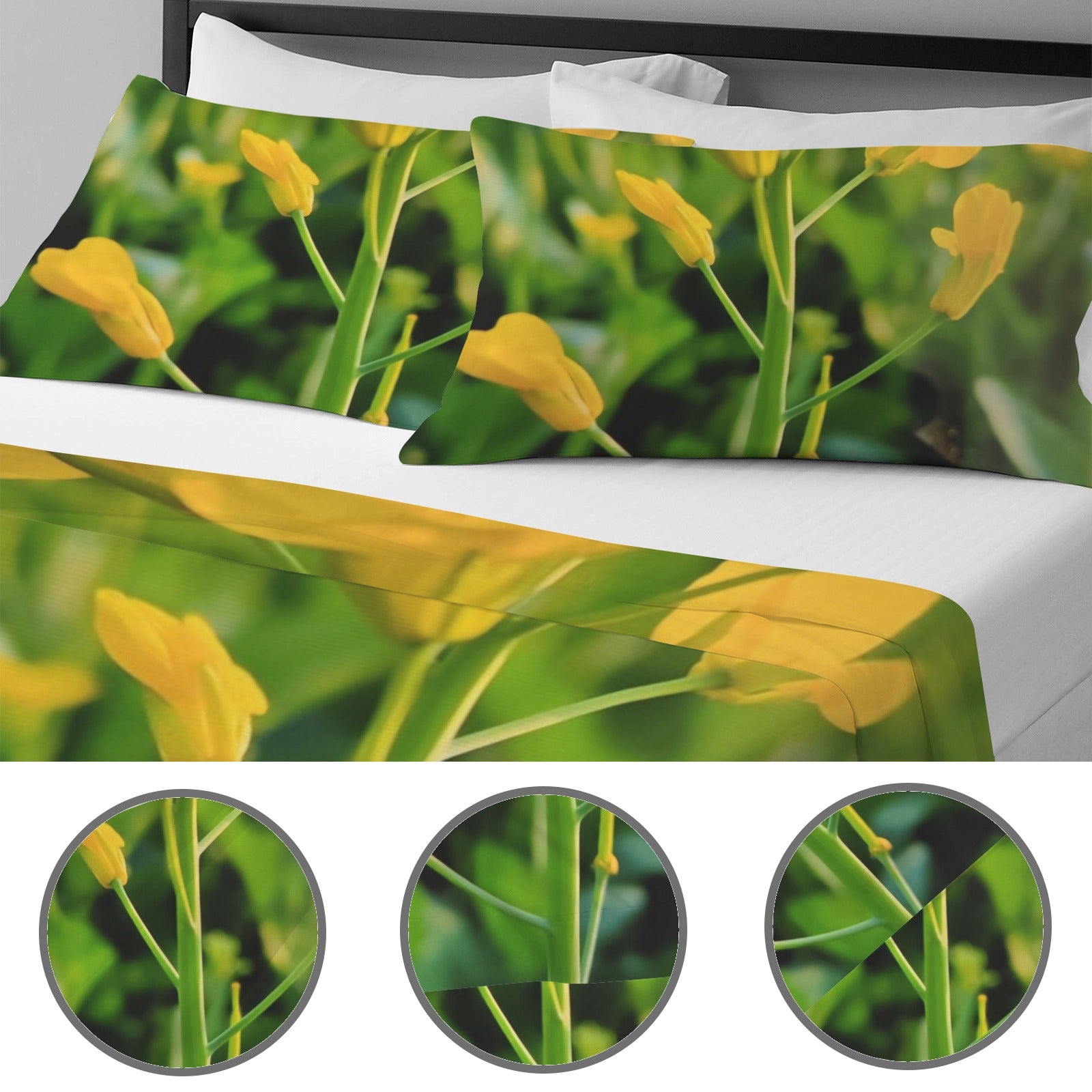 Bedding 4 Pc 4-Piece Bedding Set with Blank Fitted Sheet 82.7x82.7inch