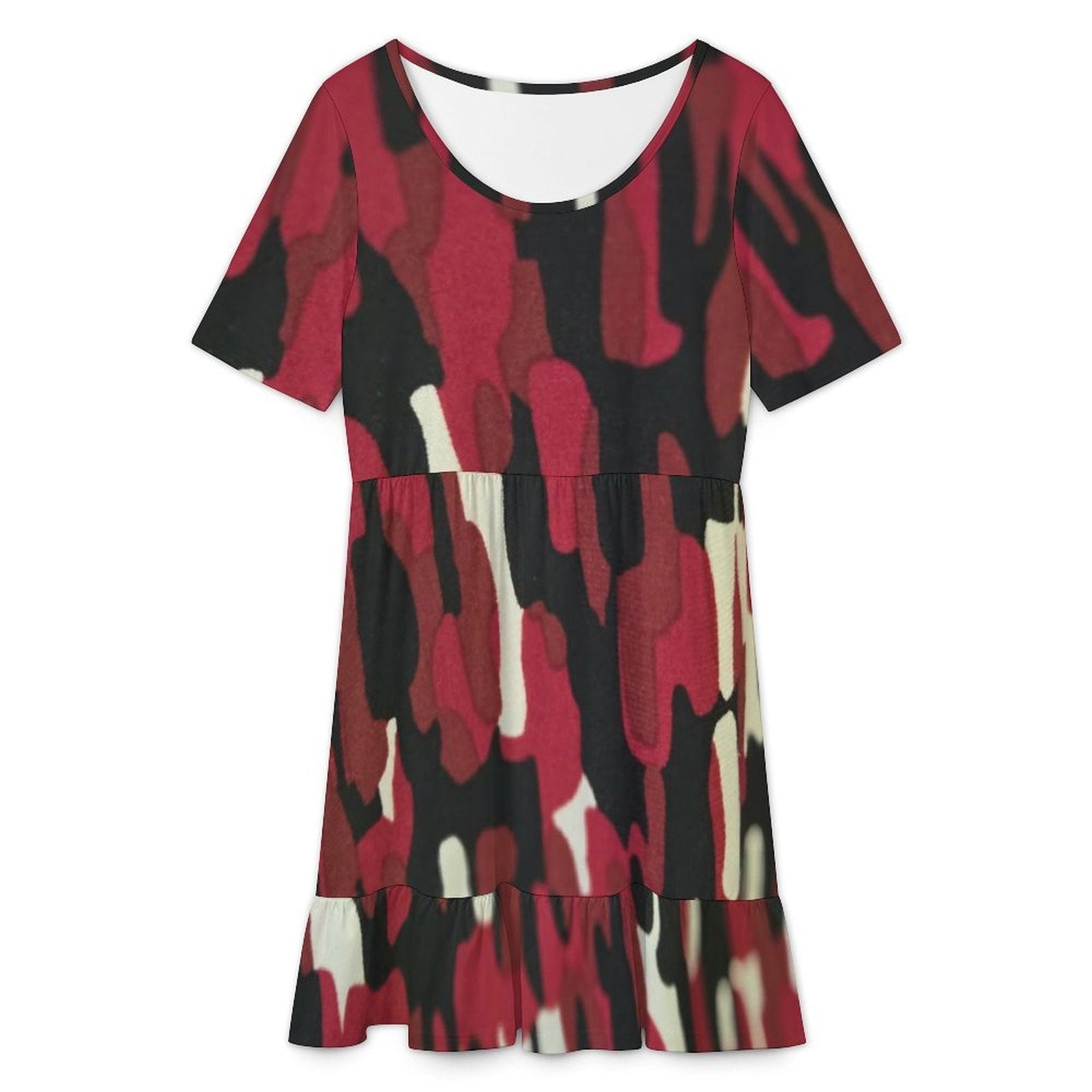 Short sleeved ruffled dress Short Sleeve Ruffle Hem Dress
