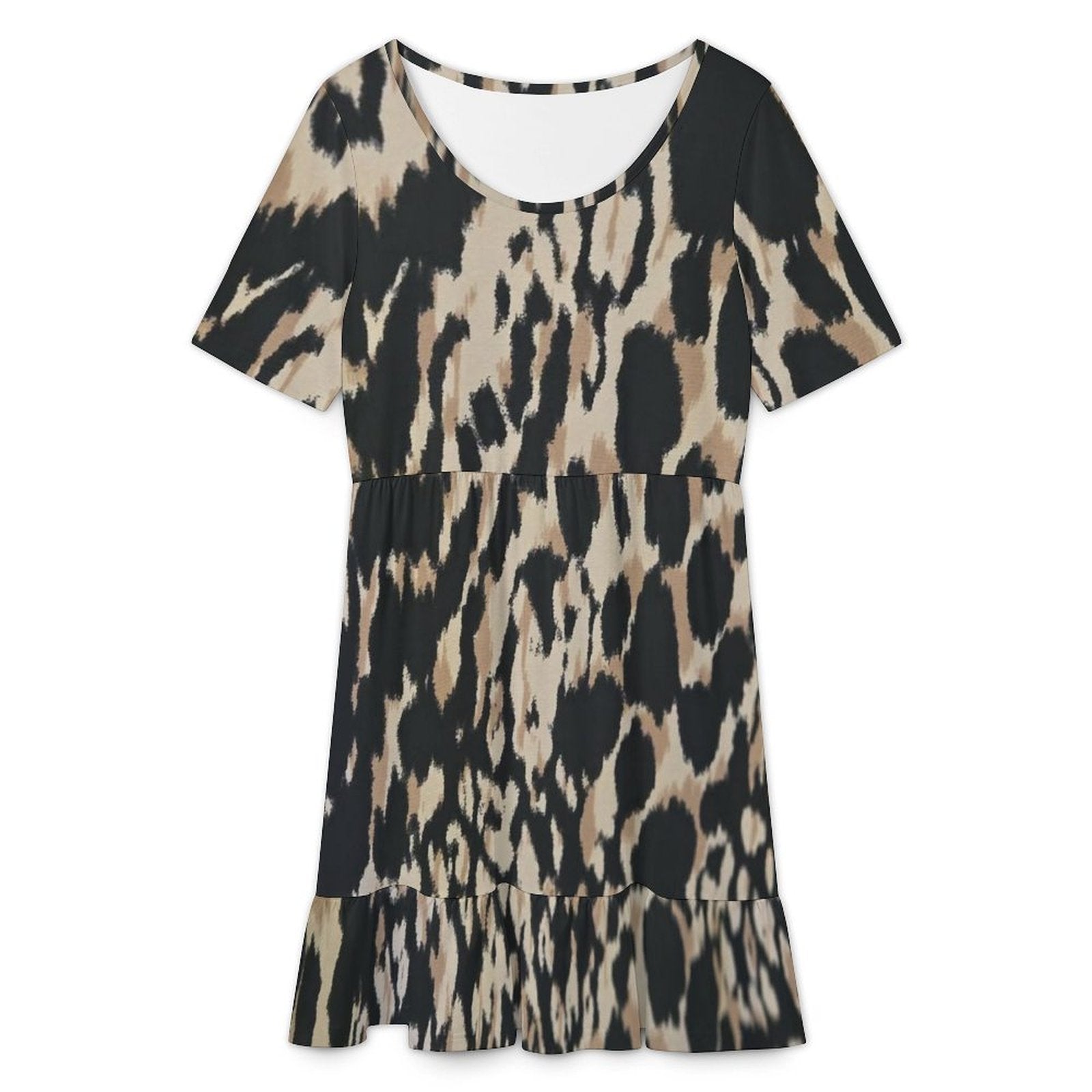 Short sleeved ruffled dress Short Sleeve Ruffle Hem Dress