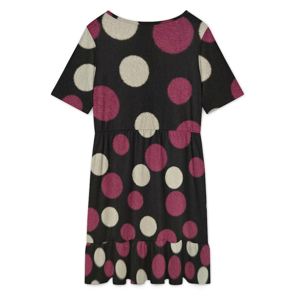 Short sleeved ruffled dress Short Sleeve Ruffle Hem Dress