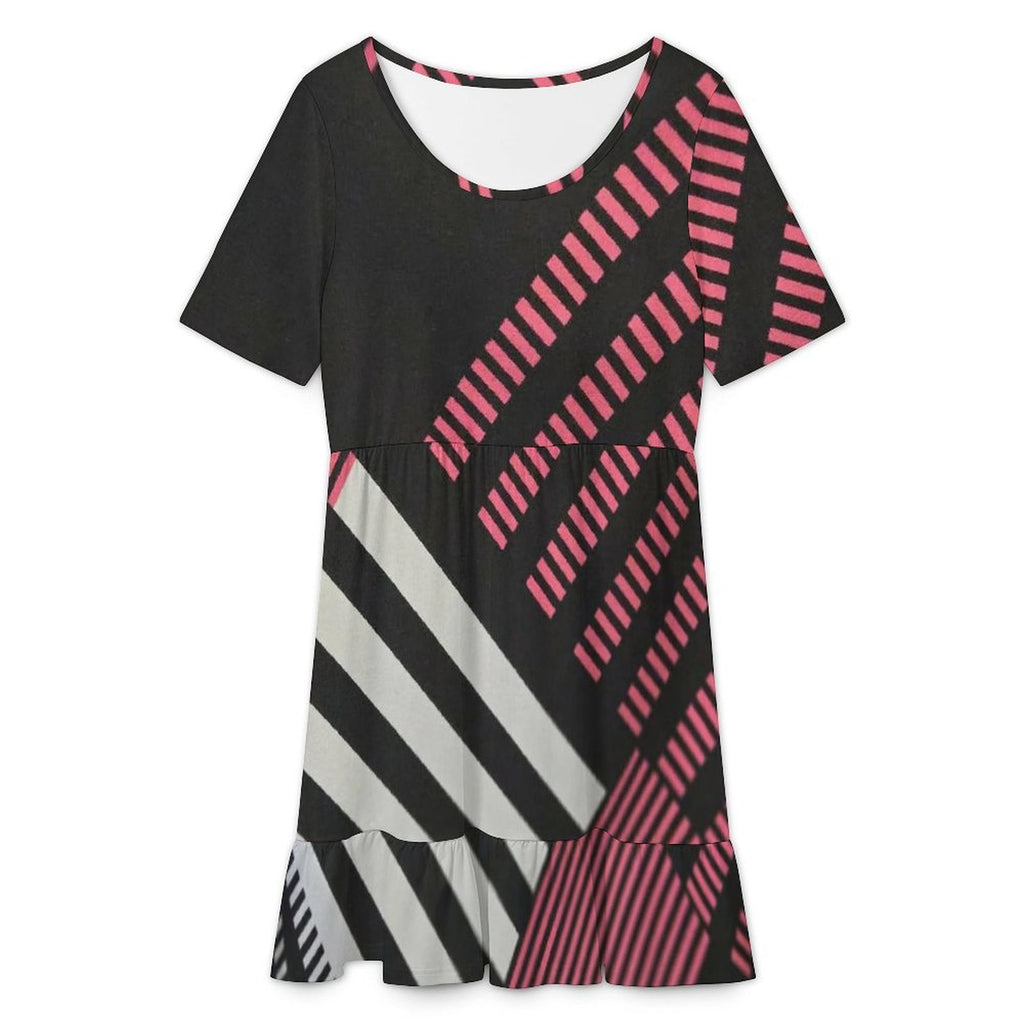 Short sleeved ruffled dress Short Sleeve Ruffle Hem Dress