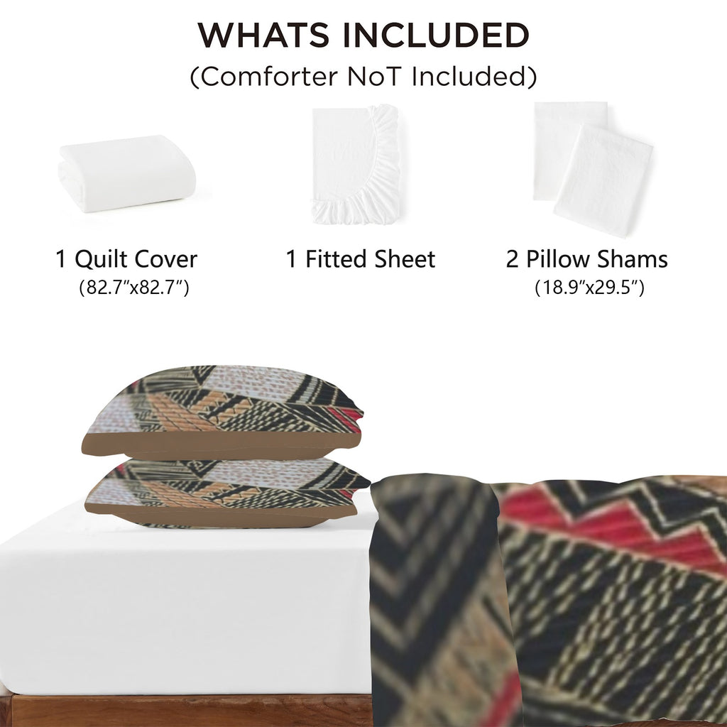 Bedding 4-Piece Bedding Set with Blank Fitted Sheet 82.7x82.7inch