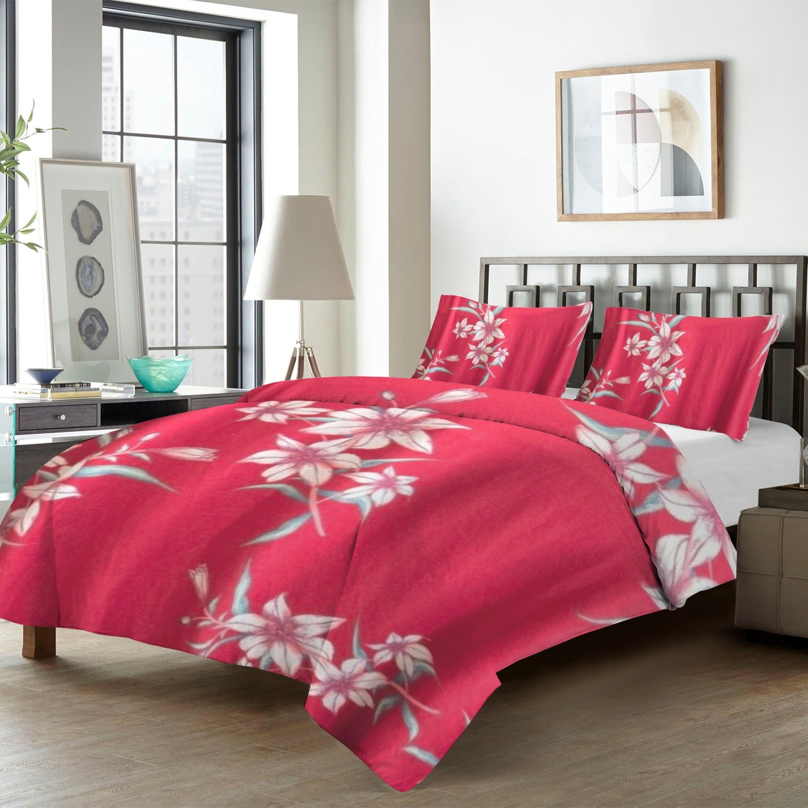 Bedding 4 Pc 4-Piece Bedding Set with Blank Fitted Sheet 82.7x82.7inch