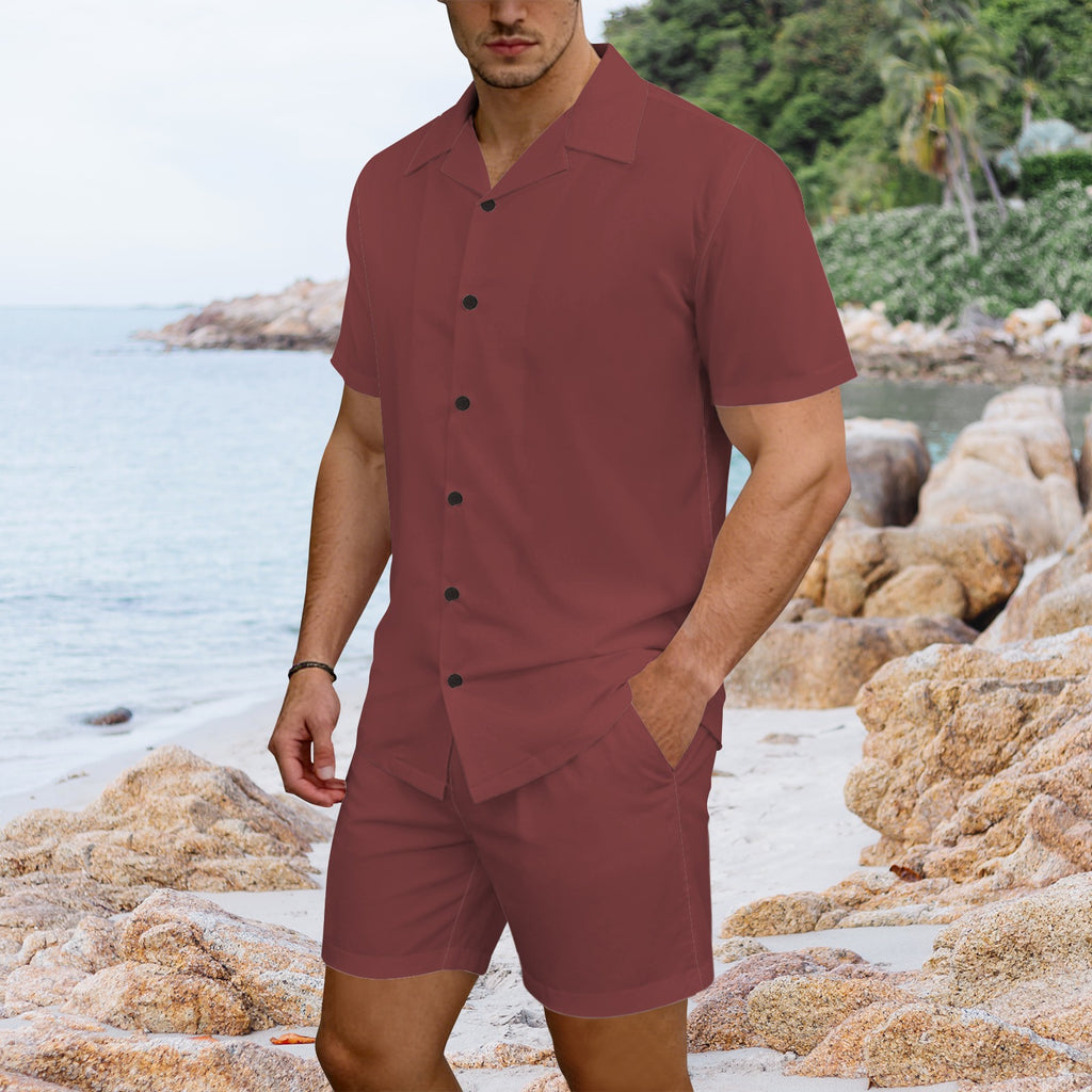 men's shorts set Men's Hawaiian Shirt & Shorts Set