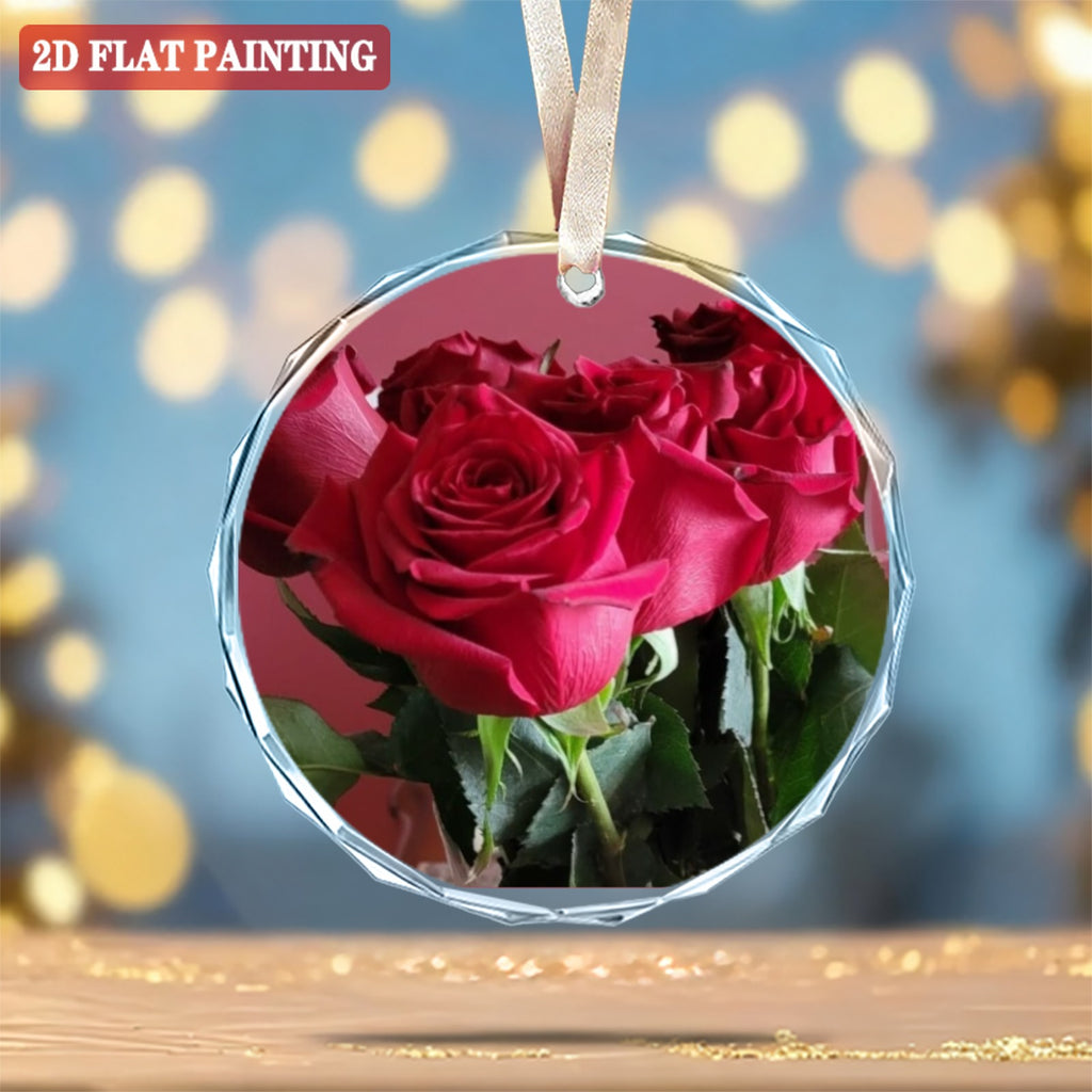 8 cm Round Crystal Glass Ornament