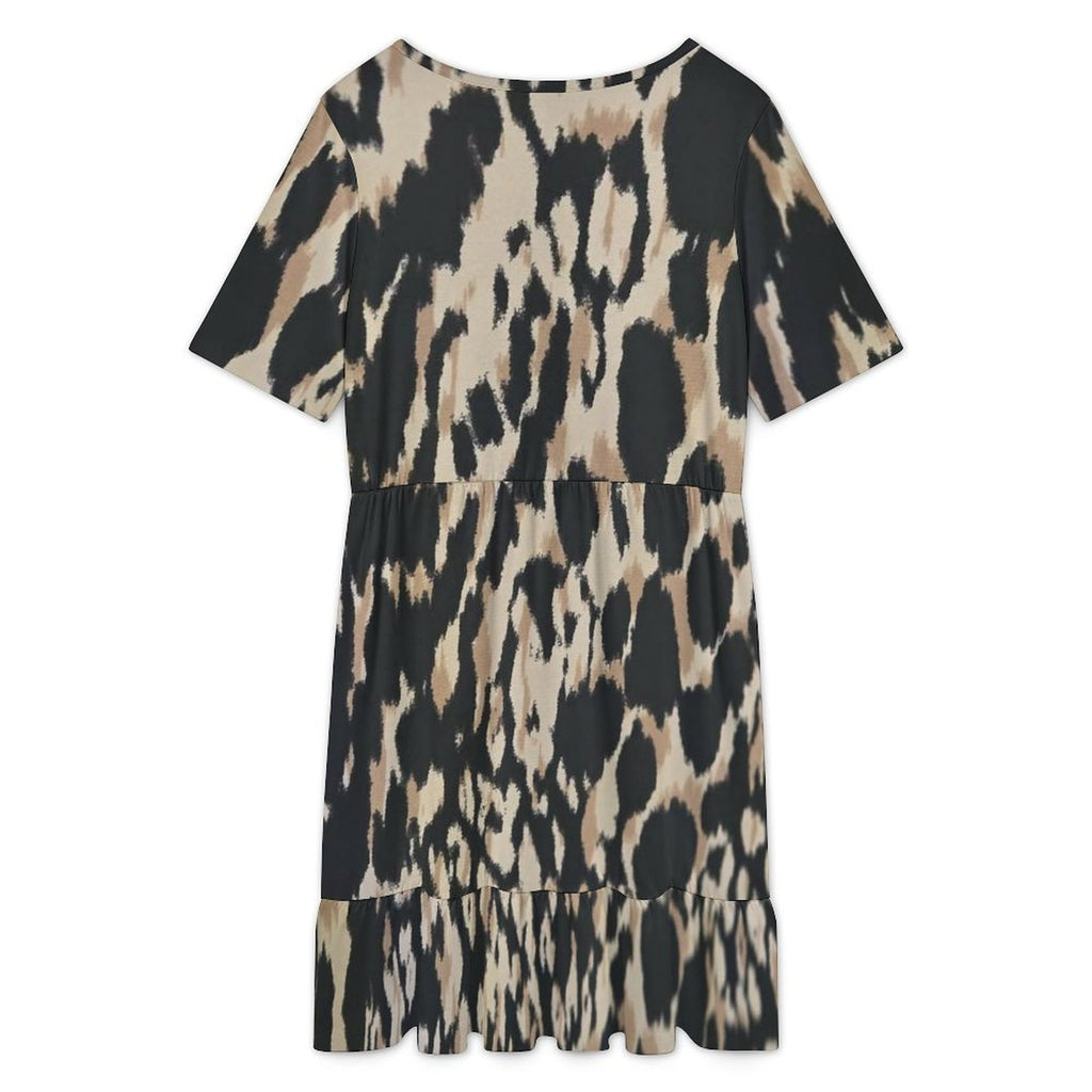 Short sleeved ruffled dress Short Sleeve Ruffle Hem Dress