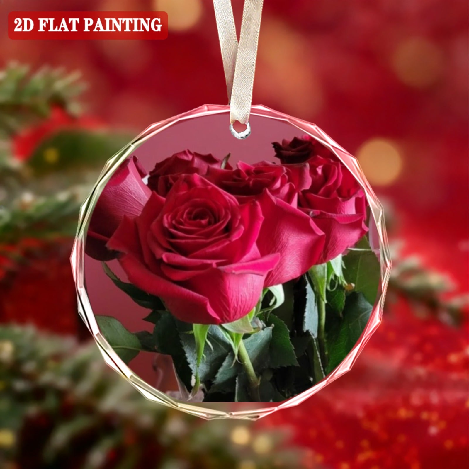 8 cm Round Crystal Glass Ornament